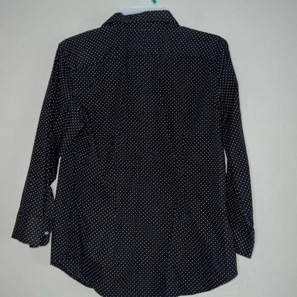 Chaps polkadot blouse button up down shirt top - Picture 7 of 9
